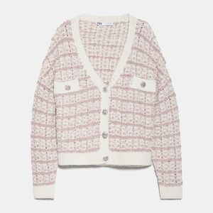 Zara jewel button jacket TRF pink